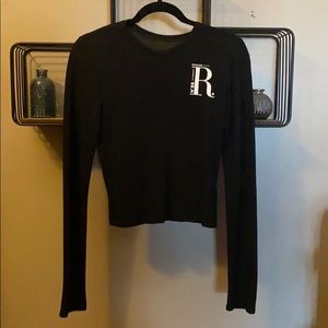 Young & Reckless Black Long Sleeve Crop Top